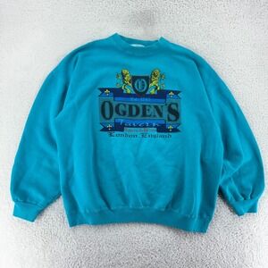 vtg 90s OGDEN'S TAVERN LAGERS & WINES LONDON ENGLAND CREWNECK SWEATSHIRT XL